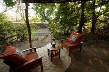 Outdoor lounge at Mwamba Bush Camp, South Luangwa National Park, Zambia