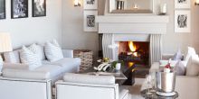 The elegant lounge at Delaire Graff, Stellenbosch, South Africa