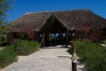 The exterior of the main lounge area at Hotel Le Paradisier, Tulear, Madagascar 