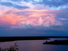 Sunset at Mweya Safari Lodge, Queen Elizabeth National Park, Uganda (Mango Staff photo)