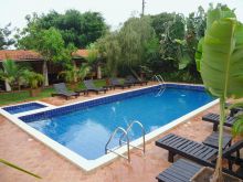 Pool by day at Boma Lodge, Entebbe, Uganda (Mango Staff photo)