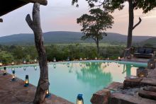 The pool with a stunning view at Beho Beho, Selous National Park, Tanzania