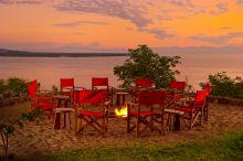 Campfires in the evening at Pumulani, Lake Malawi, Malawi