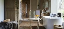 Luxurious bathrooms blend function and elegance at Singita Serengeti House, Serengeti Grumeti Reserves, Tanzania