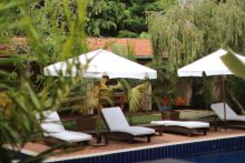 Sn loungers at Boma Lodge, Entebbe, Uganda