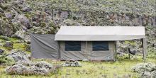 Tent in rocks