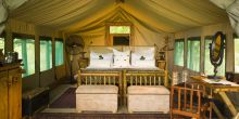 Tent interior at Xakanaxa Camp, Moremi Game Reserve, Botswana