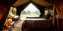 The tent interiors at Serengeti Safari Camp - Central, Serengeti National Park, Tanzania