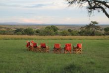 The outdoor campfire pit at Ubuntu Camp, Serengeti National Park, Tanzania