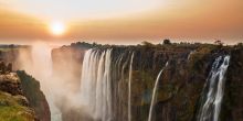 Victoria Falls at sunset