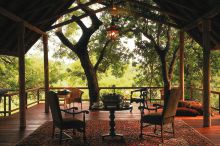 The main open-air lounge at Royal Malewane, Kruger National Park, South Africa