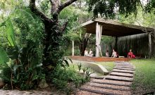 The peaceful open-air yoga studio at Londolozi Founders Camp, Sabi Sands Game Reserve, South Africa